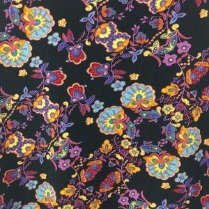 LuLaRoe XXS Maxi Skirt Black with Blue & Purple